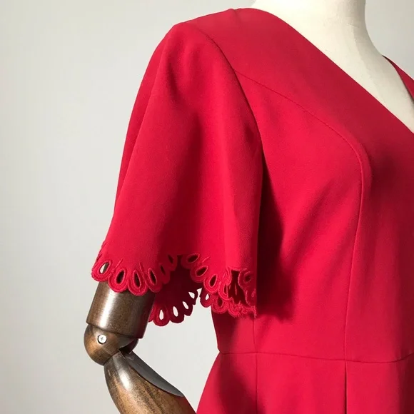 H&M Red Fit & Flare Midi Dress - Picture 5 of 12